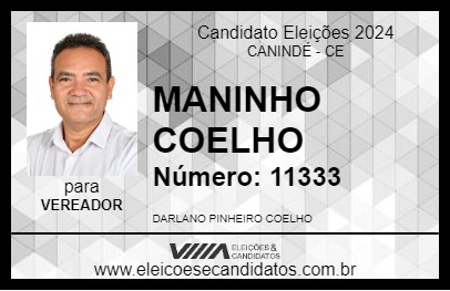 Candidato MANINHO COELHO 2024 - CANINDÉ - Eleições