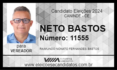 Candidato NETO BASTOS 2024 - CANINDÉ - Eleições