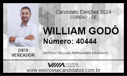 Candidato WILLIAM GODÔ 2024 - COREAÚ - Eleições