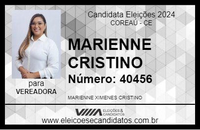 Candidato MARIENNE CRISTINO 2024 - COREAÚ - Eleições