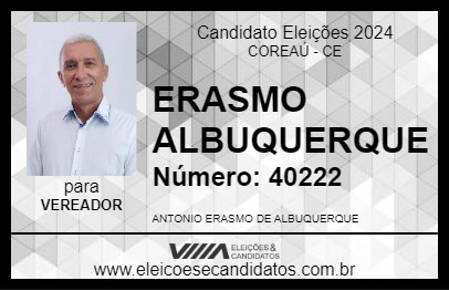 Candidato ERASMO ALBUQUERQUE 2024 - COREAÚ - Eleições