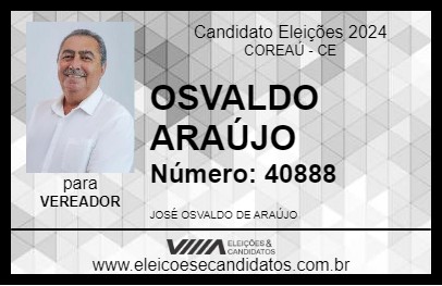 Candidato OSVALDO ARAÚJO 2024 - COREAÚ - Eleições