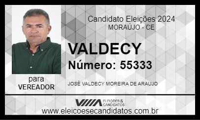 Candidato VALDECY 2024 - MORAÚJO - Eleições