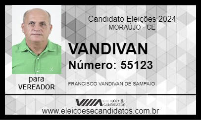 Candidato VANDIVAN 2024 - MORAÚJO - Eleições