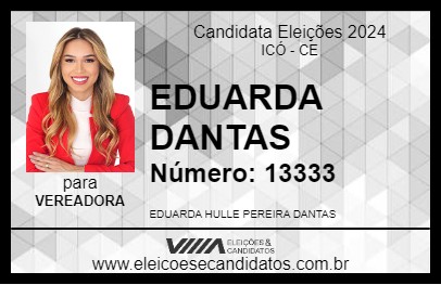 Candidato EDUARDA DANTAS 2024 - ICÓ - Eleições