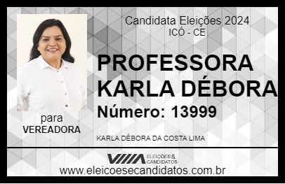 Candidato PROFESSORA KARLA DÉBORA 2024 - ICÓ - Eleições