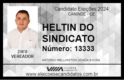 Candidato HELTIN DO SINDICATO 2024 - CANINDÉ - Eleições