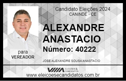 Candidato ALEXANDRE ANASTACIO 2024 - CANINDÉ - Eleições