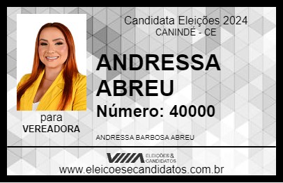 Candidato ANDRESSA ABREU 2024 - CANINDÉ - Eleições