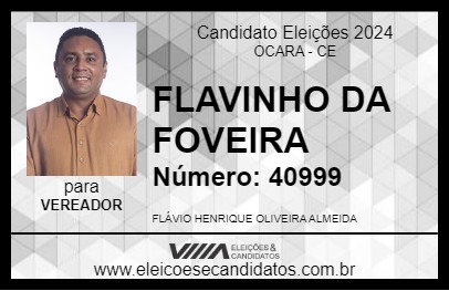 Candidato FLAVINHO DA FOVEIRA 2024 - OCARA - Eleições