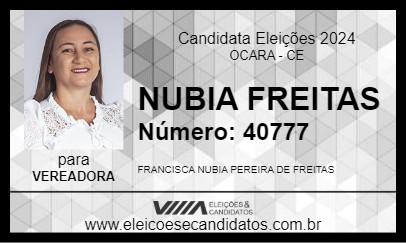 Candidato NUBIA FREITAS 2024 - OCARA - Eleições