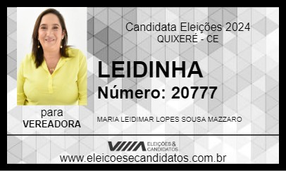 Candidato LEIDINHA 2024 - QUIXERÉ - Eleições