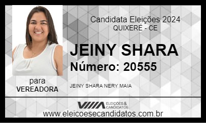 Candidato JEINY SHARA 2024 - QUIXERÉ - Eleições