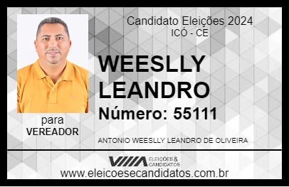 Candidato WEESLLY LEANDRO 2024 - ICÓ - Eleições