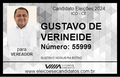 Candidato GUSTAVO DE VERINEIDE 2024 - ICÓ - Eleições