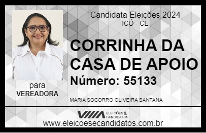 Candidato CORRINHA DA CASA DE APOIO 2024 - ICÓ - Eleições