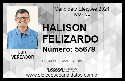 Candidato HALISON FELIZARDO 2024 - ICÓ - Eleições