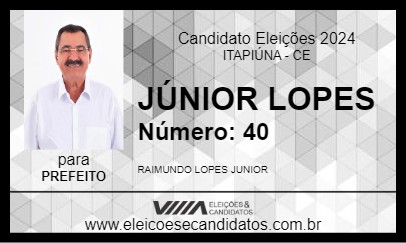 Candidato JÚNIOR LOPES 2024 - ITAPIÚNA - Eleições