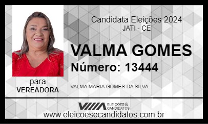 Candidato VALMA GOMES 2024 - JATI - Eleições