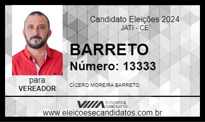 Candidato BARRETO 2024 - JATI - Eleições