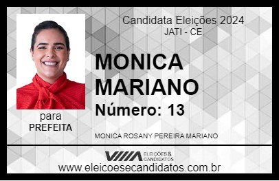 Candidato MONICA MARIANO 2024 - JATI - Eleições