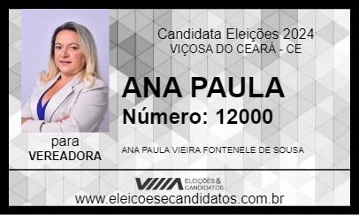 Candidato ANA PAULA 2024 - VIÇOSA DO CEARÁ - Eleições