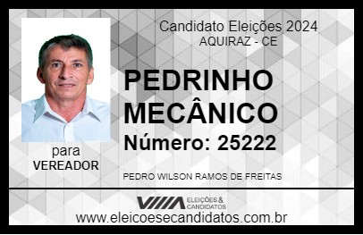 Candidato PEDRINHO MECÂNICO 2024 - AQUIRAZ - Eleições