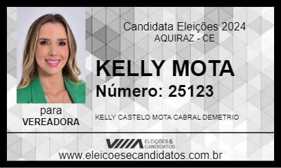 Candidato KELLY MOTA 2024 - AQUIRAZ - Eleições