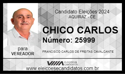 Candidato CHICO CARLOS 2024 - AQUIRAZ - Eleições