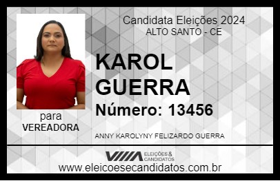 Candidato KAROL GUERRA 2024 - ALTO SANTO - Eleições