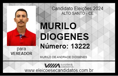 Candidato MURILO DIOGENES 2024 - ALTO SANTO - Eleições