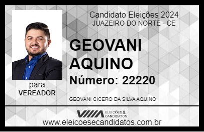 Candidato GEOVANI AQUINO 2024 - JUAZEIRO DO NORTE - Eleições