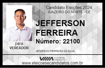 Candidato JEFFERSON FERREIRA 2024 - JUAZEIRO DO NORTE - Eleições