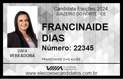 Candidato FRANCINAIDE DIAS 2024 - JUAZEIRO DO NORTE - Eleições