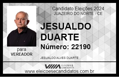 Candidato JESUALDO DUARTE 2024 - JUAZEIRO DO NORTE - Eleições