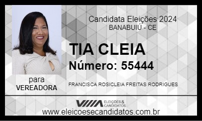 Candidato TIA CLEIA 2024 - BANABUIÚ - Eleições