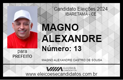 Candidato MAGNO ALEXANDRE 2024 - IBARETAMA - Eleições