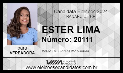 Candidato ESTER LIMA 2024 - BANABUIÚ - Eleições