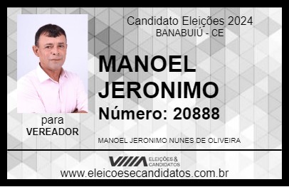 Candidato MANOEL JERONIMO 2024 - BANABUIÚ - Eleições