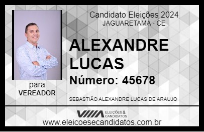 Candidato ALEXANDRE LUCAS 2024 - JAGUARETAMA - Eleições