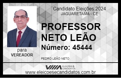 Candidato PROFESSOR NETO LEÃO 2024 - JAGUARETAMA - Eleições