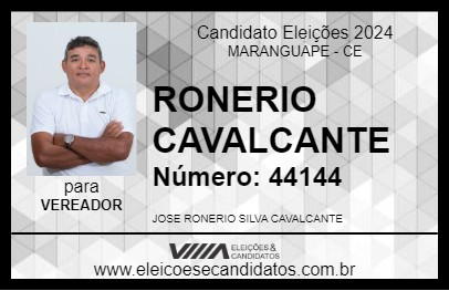 Candidato RONERIO CAVALCANTE 2024 - MARANGUAPE - Eleições