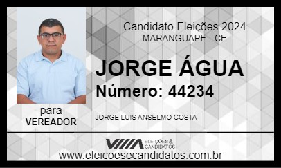 Candidato JORGE ÁGUA 2024 - MARANGUAPE - Eleições