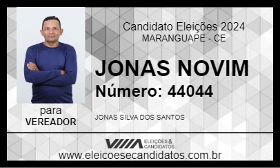 Candidato JONAS NOVIM 2024 - MARANGUAPE - Eleições