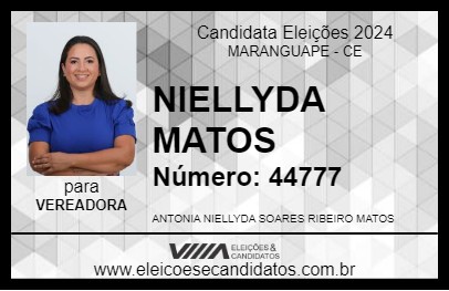 Candidato NIELLYDA MATOS 2024 - MARANGUAPE - Eleições