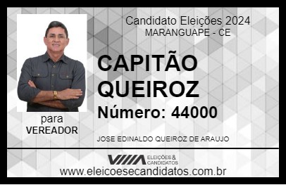 Candidato CAPITÃO QUEIROZ 2024 - MARANGUAPE - Eleições