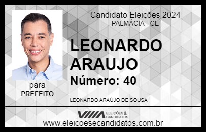 Candidato LEONARDO ARAUJO 2024 - PALMÁCIA - Eleições