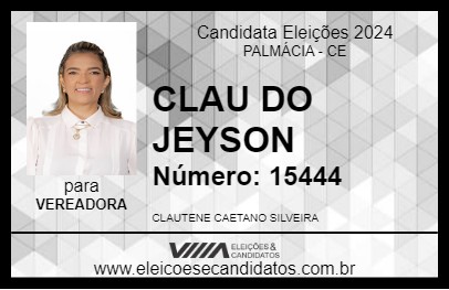 Candidato CLAU DO JEYSON 2024 - PALMÁCIA - Eleições