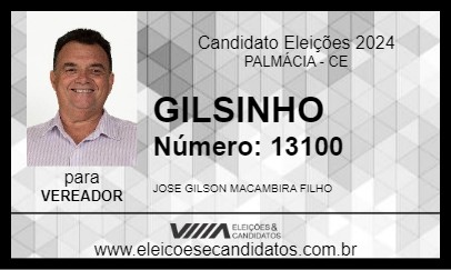 Candidato GILSINHO 2024 - PALMÁCIA - Eleições