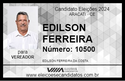 Candidato EDILSON FERREIRA 2024 - ARACATI - Eleições